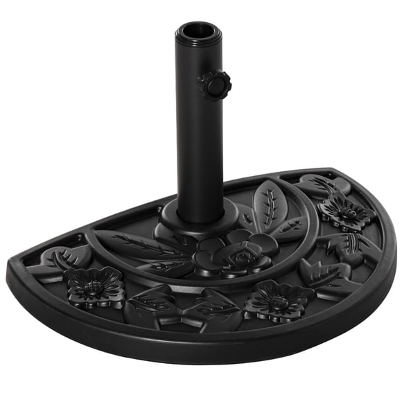 Outsunny Base de Demi-Parasol 20 lb Support de Parasol en Béton Robuste Noir