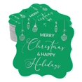 thumbnail image 1 of Inkdotpot Pack Of 100 Real Silver Foil Bracket Shape Paper Tags Merry Christmas & Happy Text Favor Hang Tags, 1 of 7