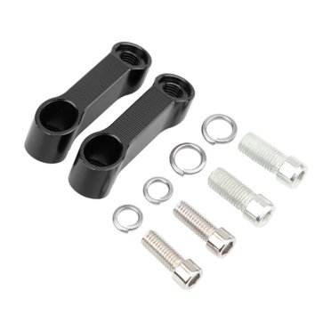 Siruishop Supports de Montage de Miroir Surélevés Rallonges Support de Rétroviseur Remplace Blocage de Miroir Plaques de Base Support d'Extension de Rétroviseur de Moto Noir