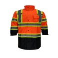 thumbnail image 2 of RK Sécurité RC-CLA3-TOR88 Classe 3 Imperméable Réfléchissant Haute Visibilité Bas Noir Long Manteau de Pluie (2TG Orange)..., 2 of 4
