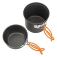 thumbnail image 2 of Trousse de Cuisson pour la Randonnée, Ensemble de Cuisson de Camping Portable en Alumine à Haute Résistance avec Roulement Solide pour l'Extérieur Poignée Orange, Poignée Verte, 2 of 8