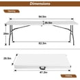 thumbnail image 2 of FDW Portable Fold-in-Half Folding Table, Event & Party Table for Backyard, Camping & Gatherings, White, 2 of 7