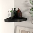 thumbnail image 1 of vidaXL Floating Corner Shelf Black 25x25x3.8 cm MDF, 1 of 4