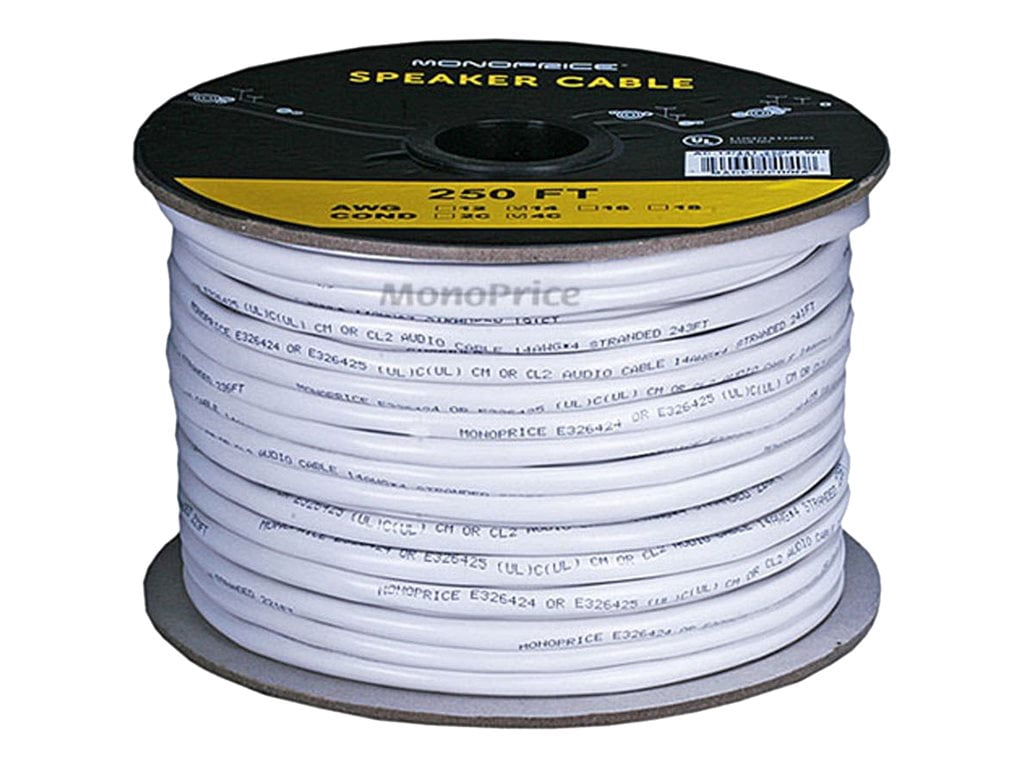 Monoprice Access Series - Bulk speaker cable - 250 ft - white
