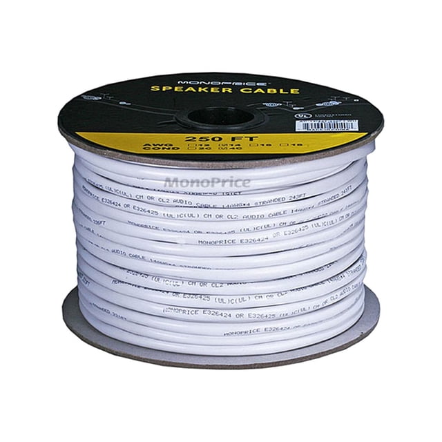Monoprice Access Series - Bulk speaker cable - 250 ft - white