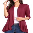 thumbnail image 2 of MesaSe Lightweight Cardigans for Women Soft Open Front Casual Cardigans 3/4 Sleeve Draped Ruffles Sweater, 2 of 8