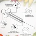 thumbnail image 3 of Stainless Steel Meat Injector Syringe with 3 Marinade Injector Needles for BBQ Grill Smoker, 2-oz Large Capacity, 3 of 7