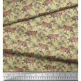 thumbnail image 3 of Soimoi Rayon Fabric Leaves & Tiger Jungle Print Sewing Fabric Yard 56 Inch Wide, 3 of 3
