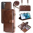 thumbnail image 1 of Étui Portefeuille Compatible Galaxy S10, Portefeuille à Rabat Magnétique Détachable 2-en-1 en Cuir, Porte-Cartes (avec 13 Fentes pour Cartes), Support, Portefeuille Multifonction à Bandoulière, Étui de Téléphone, 1 of 8