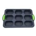 thumbnail image 1 of Non-Stick Silicone Baking 9 Cavity Oval Pan for Homemade Bread Loaves and Creation, 1 of 3