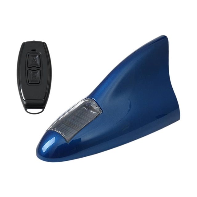 Car Solar Shark Fin Antenna Remote Control Flashing Light Body Decoration