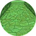 thumbnail image 1 of Ahgly Company Tapis d'Intérieur Ronds Transitionnels Verts Lavables à la Machine, 4 Pieds Rond, 1 of 7