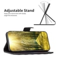 thumbnail image 2 of iPhone 14 Wallet Case Premium Handmade PU Leather Phone Case Card Slots Magnetic Closure Zipper Pocket Kickstand Flip Case with Hand Strap for iPhone 14 - Black, 2 of 5