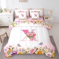 thumbnail image 1 of Erosebridal Letter Initial Bedding Sets Twin Size,Monogrammed Personalized Comforter Sets with Sheets,Flower Decor,Reversible,Breathable,7-Piece, 1 of 1