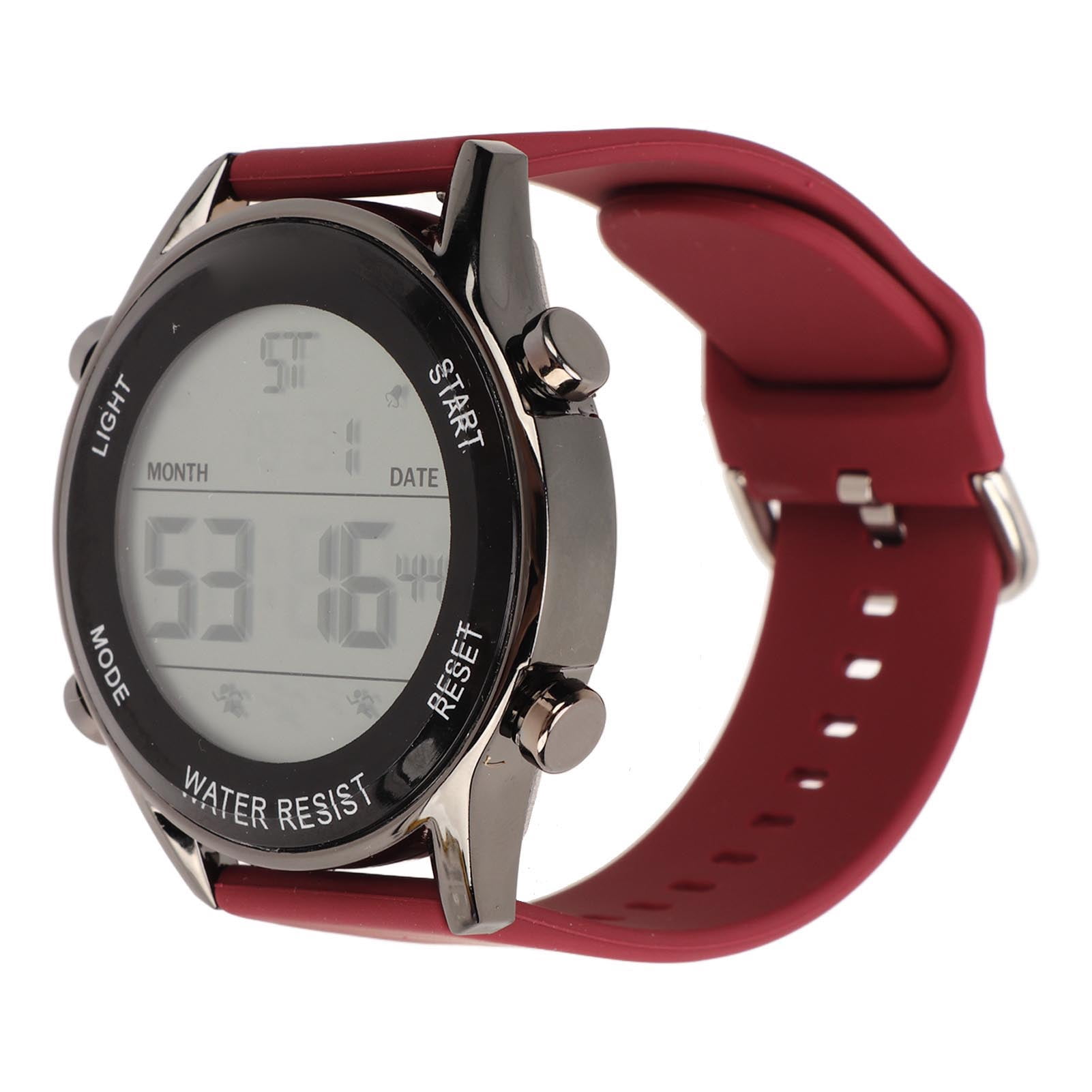 Digital Chronograph Watch, WR50M ABS Plastic Waterproof Luminous Large Screen Outdoor Sports Watch for Men