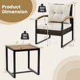 thumbnail image 3 of Gymax 3PCS Patio Wicker Furniture Set PE Wicker Furniture Conversation Set w/ Acacia Wood Table, 3 of 10