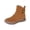 Brown, variant on Pisexur Women's Ankle Boot Casual Flat Soled Ankle Boots Solid Color Suede Round Toe Boots for Women with Classic Side Zip and Buckle Strap Brown