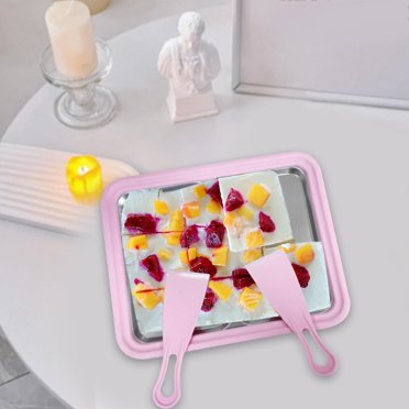 Elodie Ice Cream Maker Easy to Clean Cold Pan Plate for Frozen Yogurt Gelato Sorbet pink