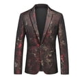 thumbnail image 1 of TIMIFIS Blazer de Bal pour Hommes Grande Taille Imprimé une Bouton Veste de Complet Mode Décontractée Souper Robe de Mariée Blazer, 1 of 3