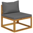 thumbnail image 1 of vidaXL Sectional Middle Sofa & Dark Grey Cushion Solid Acacia Wood, 1 of 4