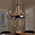 thumbnail image 2 of Baxton Studio Cassia Hemp and Dark Bronze Metal 6 Light Chandelier, 2 of 3