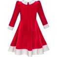 thumbnail image 4 of Girls Dress Christmas Hat Red Velvet Long Sleeve Holiday 10 Years, 4 of 8