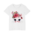 thumbnail image 4 of Rbaofujie T-Shirts pour Fille à Manches Courtes, Jolis T-Shirts Graphiques à Col Rond, Imprimé de Chat de Dessin Animé, Hauts d'Été, 4 of 4