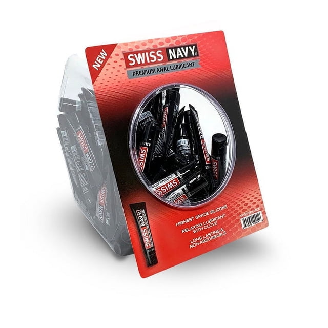 Swiss Navy Premium Silicone Anal Lubricant 10ml - 100ct Fishbowl