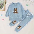 thumbnail image 2 of MIASHUI Toddler Girl Boy Easter Outfit Rabbit Embroidered Long Sleeve Sweatshirt Top Pants Set,Blue,18-24 Months, 2 of 8