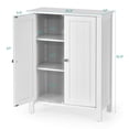 thumbnail image 2 of Gymax Armoire de Rangement de Salle de Bain à 2 Portes pour Plancher, Organisateur Gain de Place avec Tablette Ajustable, 2 of 10