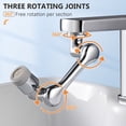 thumbnail image 2 of 1080° Rotating Faucet Extender, Swivel Robotic Arm Extension Faucet Large Angle Copper Splash Filter Faucet Aerator with 2 Water Modes Pinkiou Universal Faucet Extension for Bathroom Sink, 2 of 8