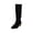 Black, variant on Xfvqtps Womens Knee High Boots Winter Fashion Pointed Toe Suede Boots with Side Zipper Chunky Block Heel Comfortable Long Calf Casual Boots Brown