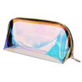 thumbnail image 1 of Holographic Makeup Bag Clear Organizer Large Capacity Transparent Cosmetic Toiletry Pouch New, 1 of 5