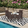 thumbnail image 3 of Patiojoy Outdoor 4 PCS Rattan Dining Chair Patio Cushioned Arm Chair w/Zipper Brown, 3 of 10