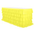thumbnail image 1 of RKSTN Jupe de Bureau en Tulle Jaune de 9 Pieds pour Tables Rectangulaires et Rondes, Nappe Plissée à Volants Résistante aux Plis, Jupe de Table Tutu Blanche à Volants pour Décoration de Table de Gâteau Dessert Buffet Banquet Souper, 1 of 1