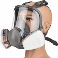 thumbnail image 4 of Silicone Design, 1 Mask + 2 Filter Cartridges, 3+2 Caps, 10 Pads & Storage Bag Full Face Mask with Large Vision, 4 of 5