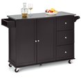 thumbnail image 1 of Costway Kitchen Island 2-Door Storage Cabinet Stainless Steel Top w/ Drawers, 1 of 10