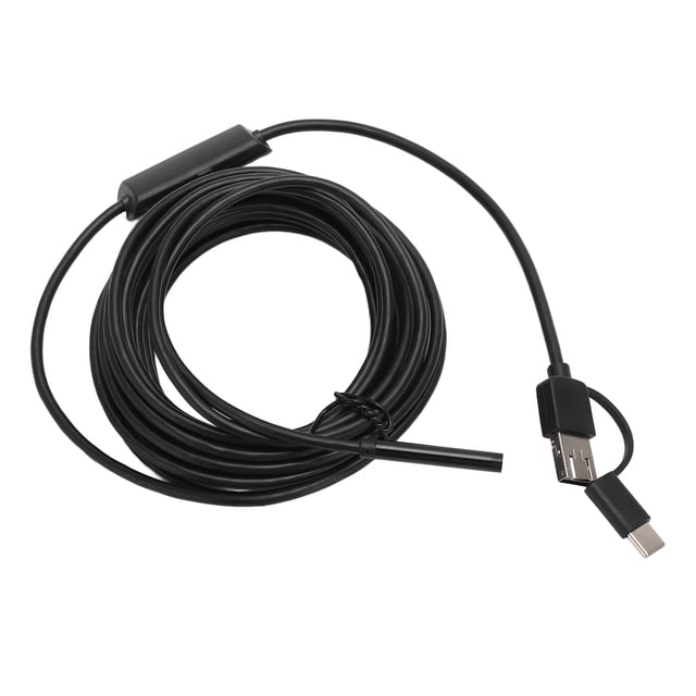 USB Endoscope, 5.5mm Diameter 3 In 1 IP67 Waterproof 67 Degree View 640 X 480 Resolution Snake Camera 6Pcs LED Lights Micro Interface USB Interface Type C Borescope For Pipelines