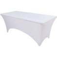 thumbnail image 1 of OutdoorLines Fitted Tablecloths Beige Table Clothes for 4 Foot Rectangle Table - Elastic Spandex Massage Bed Table Cover, Stretch Wrinkle Free Table Covers for Wedding, Birthday, Banquet, Vendor Stand, 1 of 8