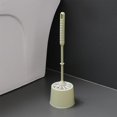 thumbnail image 1 of Toilet Bowl Brush Set with Base, Compact Design Featuring Ergonomic Handle and Hollow Drainage System for Bathroom Cleaning and Storage, 1 of 8