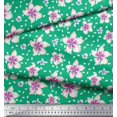 thumbnail image 3 of Soimoi Green polyester Crepe Fabric Leaves & Flower Floral Print Fabric by Yard 52 Inch Wide, 3 of 3