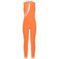 thumbnail image 3 of Venjoe Combinaison de Gymnastique Sans Manches pour Filles Enfants avec Strass Orange 10, 3 of 7