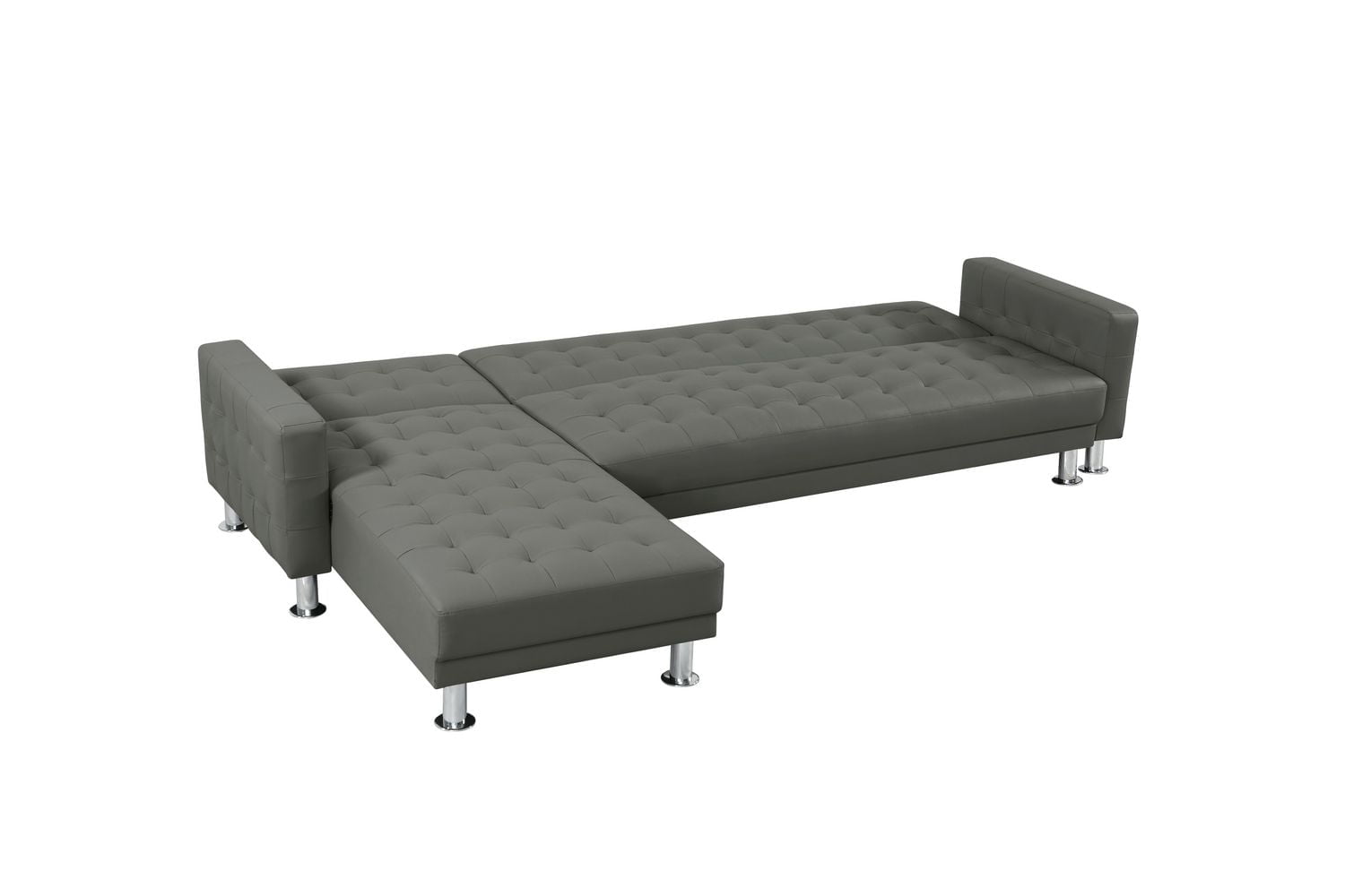Velago ATTALENS Canapé-lit sectionnel en similicuir, gris