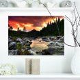 thumbnail image 1 of Art Design - Rivière de Montagne Rocheuse au Coucher du Soleil, 1 of 4