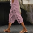 thumbnail image 2 of Plebaso Womens Capris Pants 2025 Summer Drawstring Casual Pants Lightweight Cropped Pants with Pockets, 2 of 7