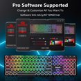 thumbnail image 2 of Redragon Clavier de Machine à Écrire Sans Fil, Clavier de Jeu Mécanique, Bluetooth/2,4 GHz/fil, Rétroéclairage DEL RVB, Rechargeable, Commutateur Bleu - Clic, Panneau en Métal Solide, Touches Rondes, Noir, 2 of 7