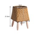 thumbnail image 4 of DOLITY Plant Basket with Legs Rattan Basket Decorative Simple Basket Planter Flower Pot Square of Light Brown, 4 of 9