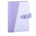 thumbnail image 1 of A6 PU Leather Notebook Binder Refillable 6 Ring Binder for A6 Filler Paper, Loose Leaf Personal Planner Binder Cover with Magnetic Snap Closure, Mint Blue and White, 1 of 7