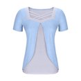 thumbnail image 4 of Timegard Hauts d'Été pour Femmes Grande Taille Col Carré en V Croisé Manches Courtes Décontracté Confortable Blouse, 4 of 6