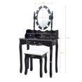 thumbnail image 3 of Patiojoy Ensemble de Coiffeuse Miroir Commode de Maquillage Éclairée avec Tiroirs Noir, 3 of 5